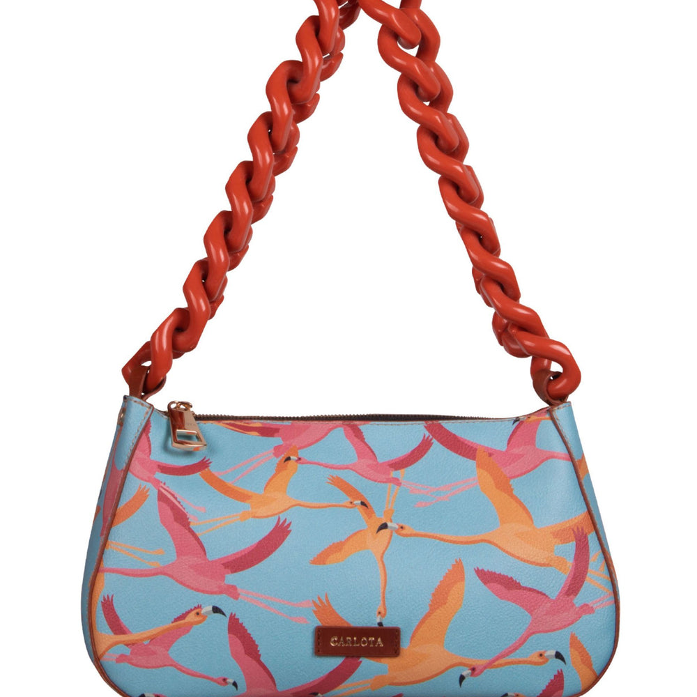 Flamingo Baguette Shoulder Bag