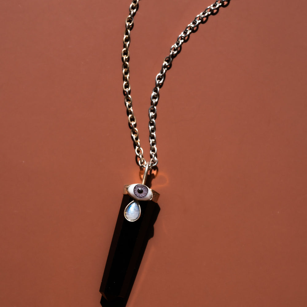 Obsidian 'Lagrimas' Prism Necklace