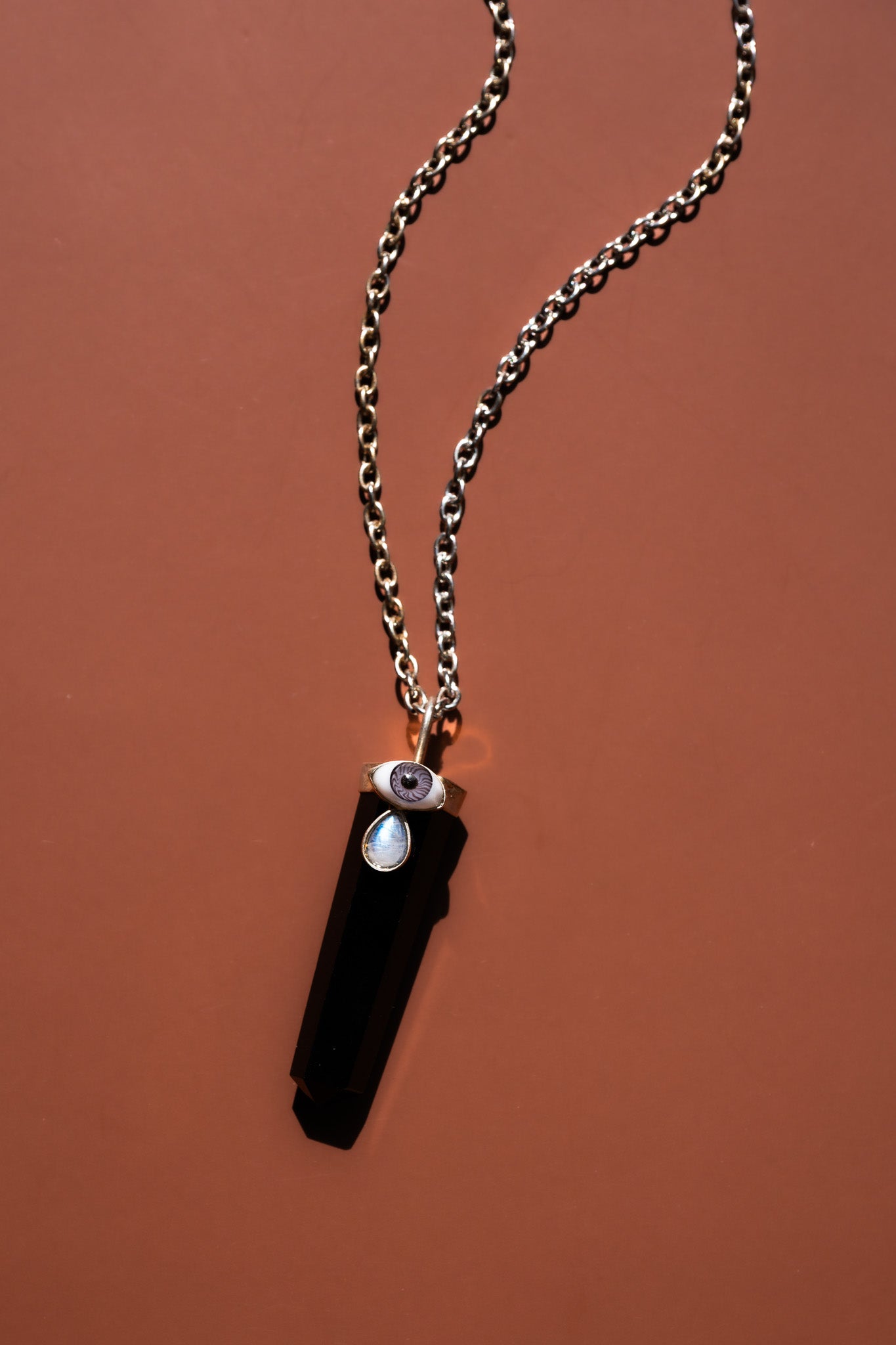 Obsidian 'Lagrimas' Prism Necklace