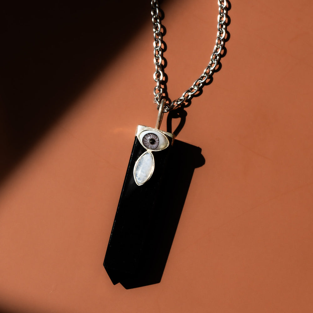 Obsidian 'Lagrimas' Prism Necklace