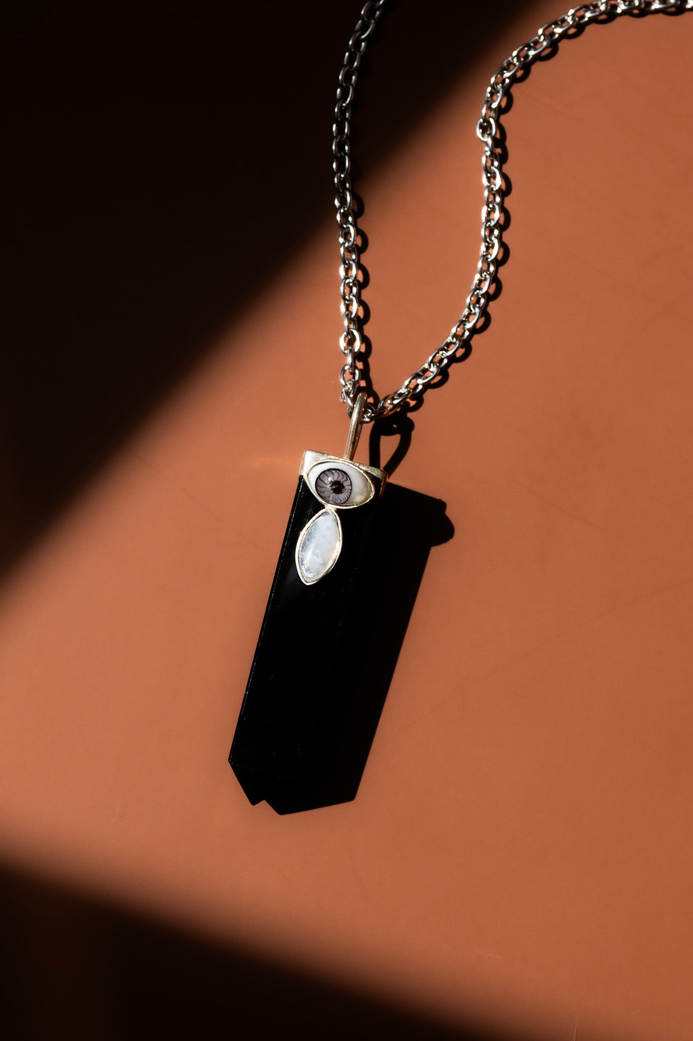 Obsidian 'Lagrimas' Prism Necklace