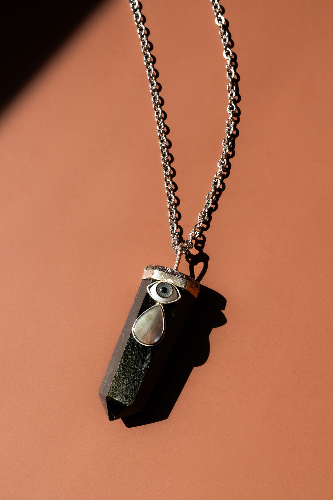 Obsidian 'Lagrimas' Prism Necklace