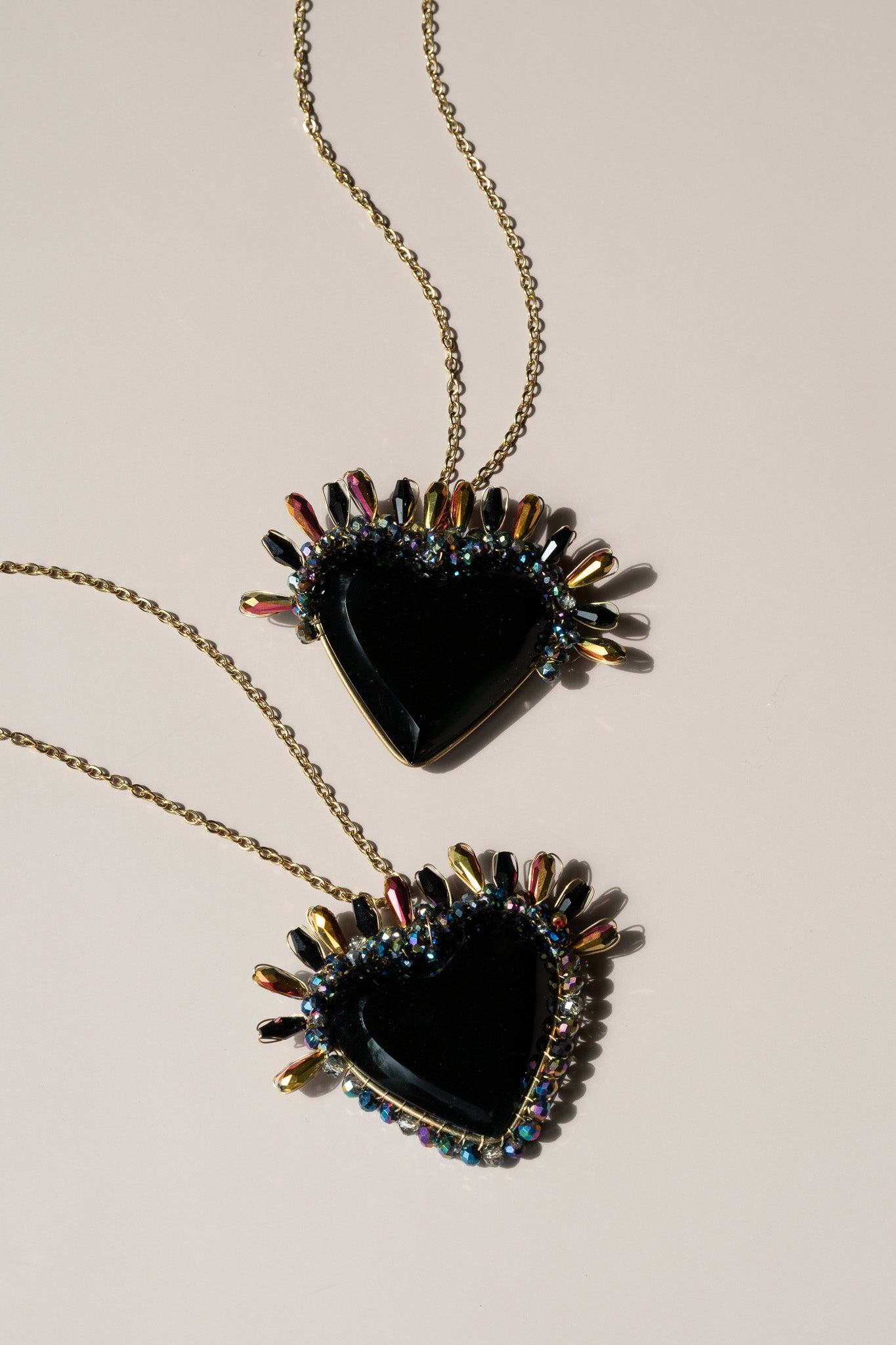 Obsidian Sacred Heart Necklace