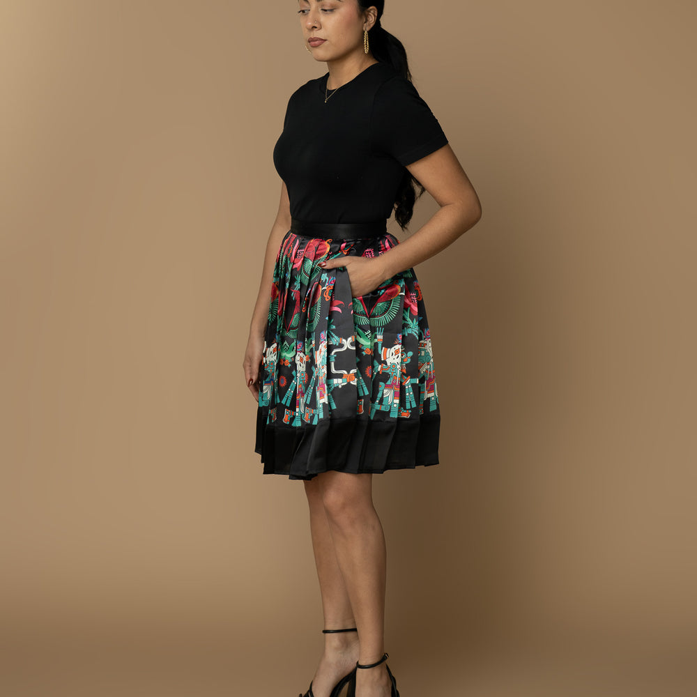 
                      
                        Black Amate Pleated Skirt
                      
                    