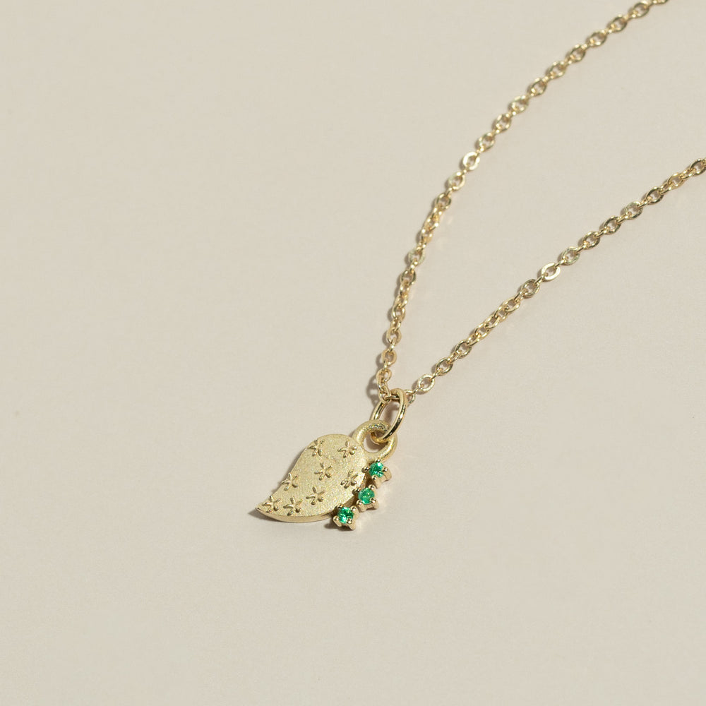 14K Emerald Tuna Y Nopal Necklace