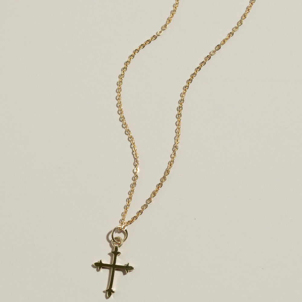 14K Fleury Cross Necklace