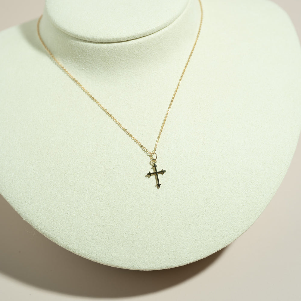 14K Fleury Cross Necklace