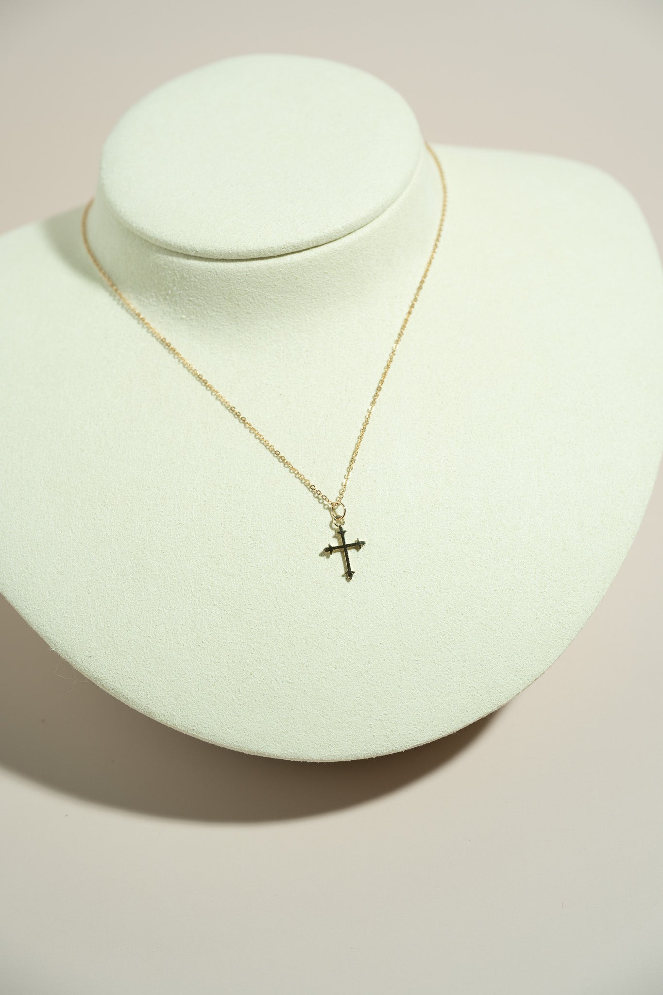 14K Fleury Cross Necklace