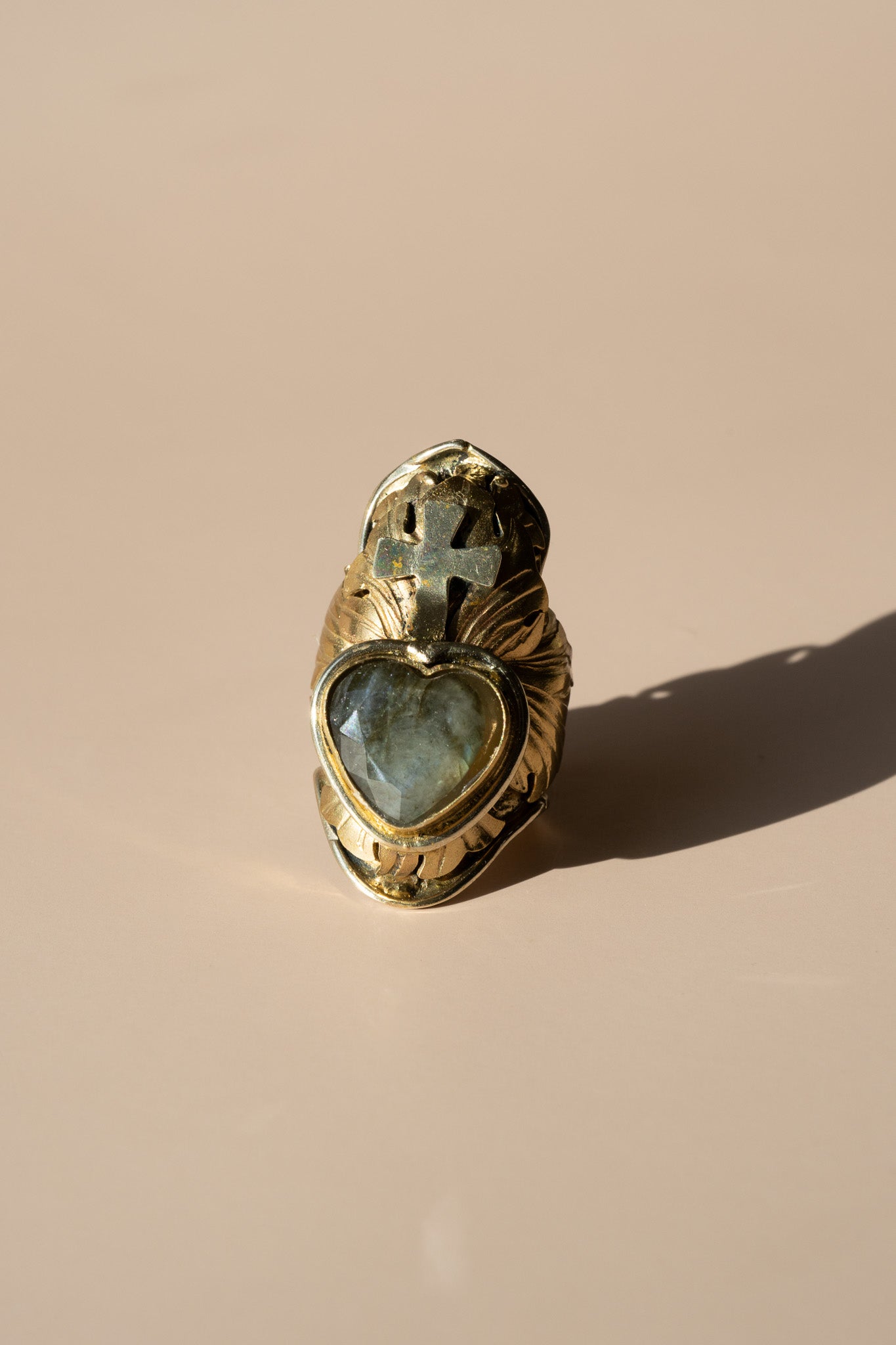 Labradorite Sacred Heart Ring