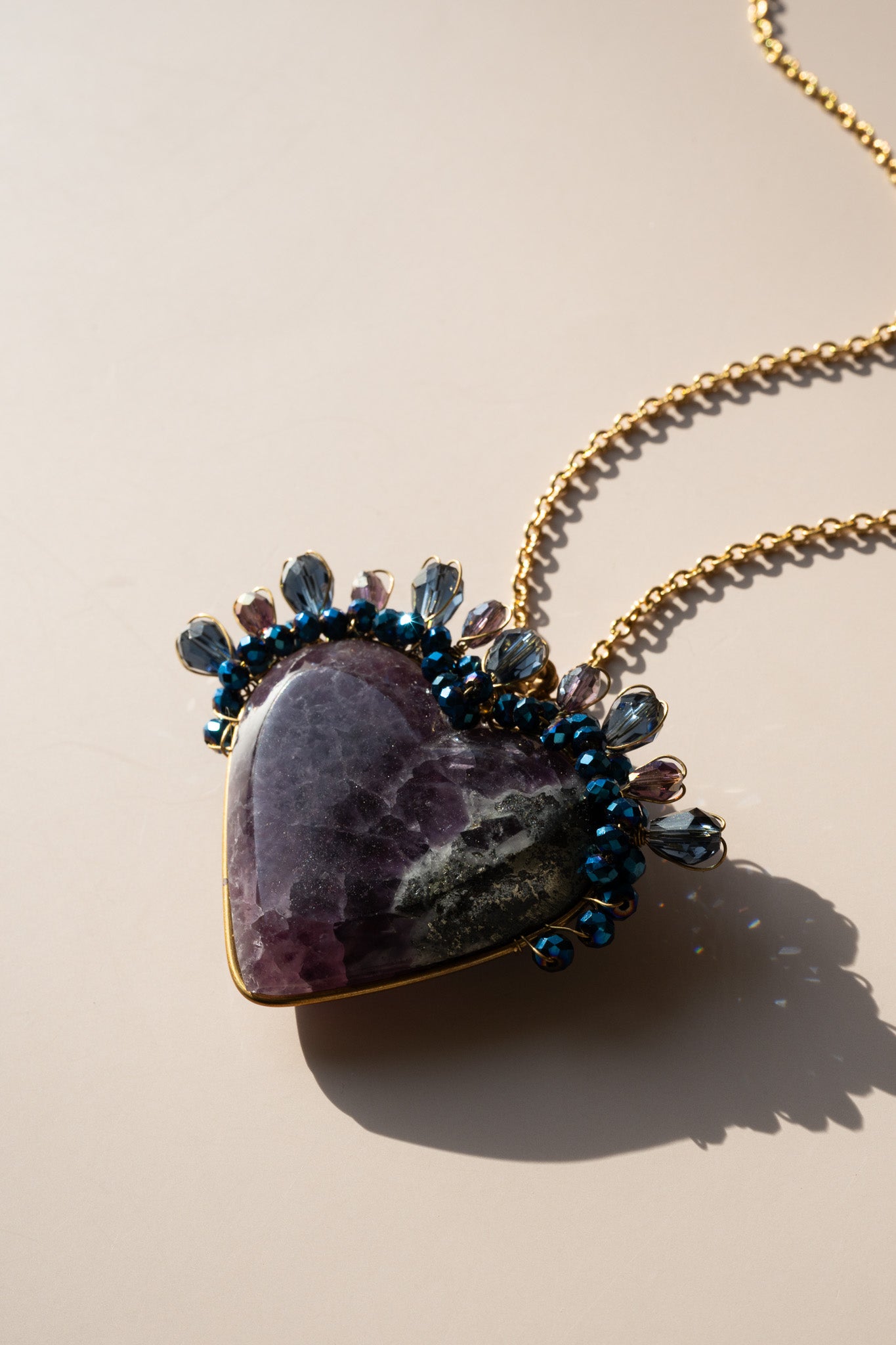 Amethyst Sacred Heart Necklace