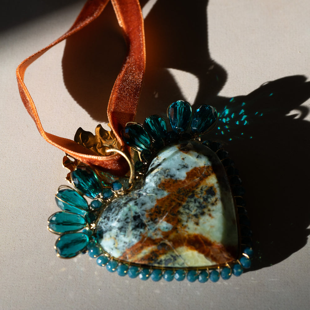 Turquoise Sacred Heart Necklace