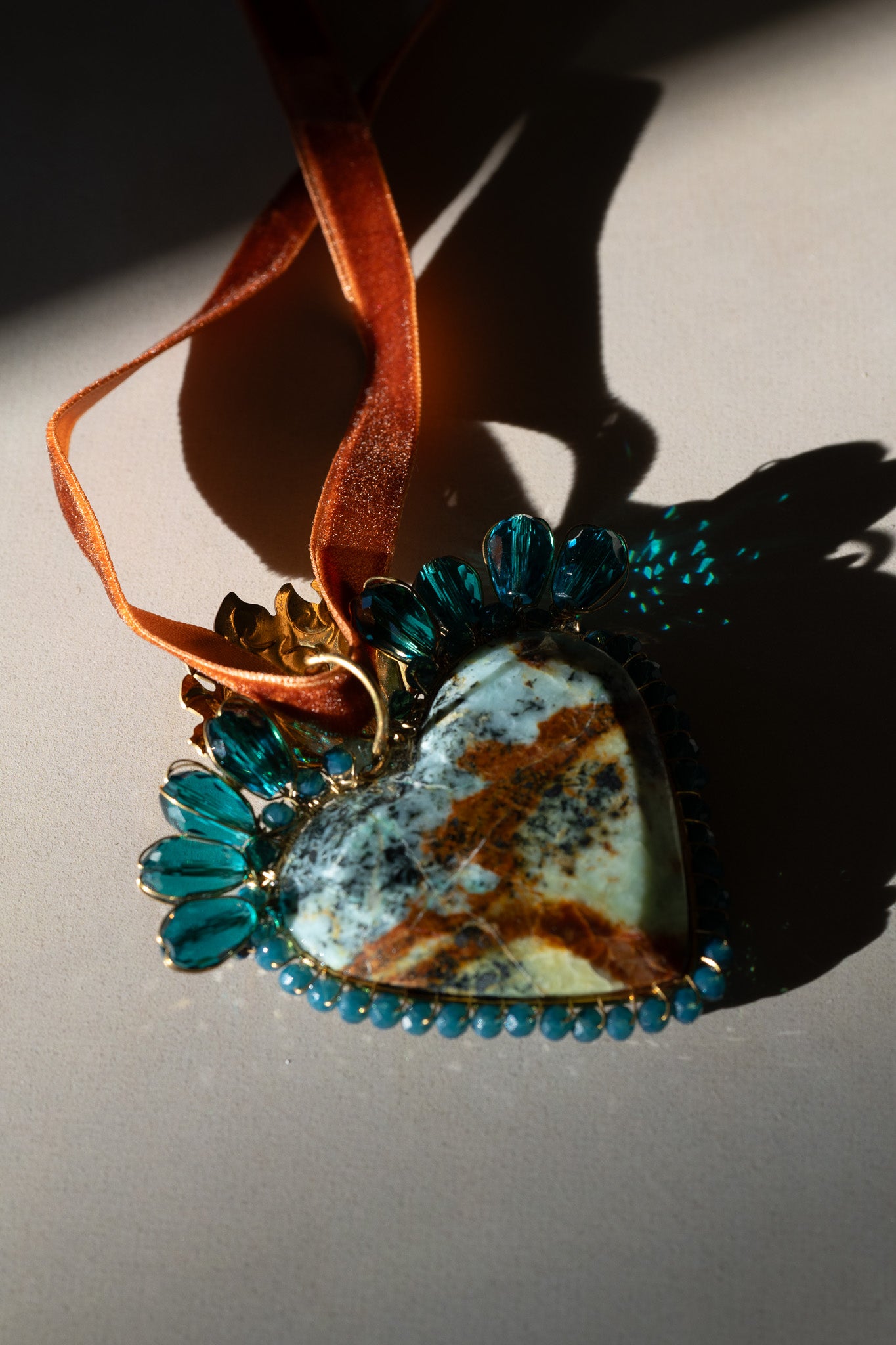 Turquoise Sacred Heart Necklace