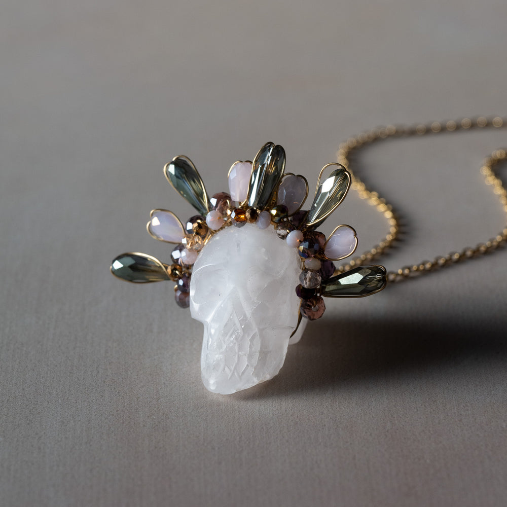 
                      
                        Rose Quartz Frida Skull Necklace
                      
                    