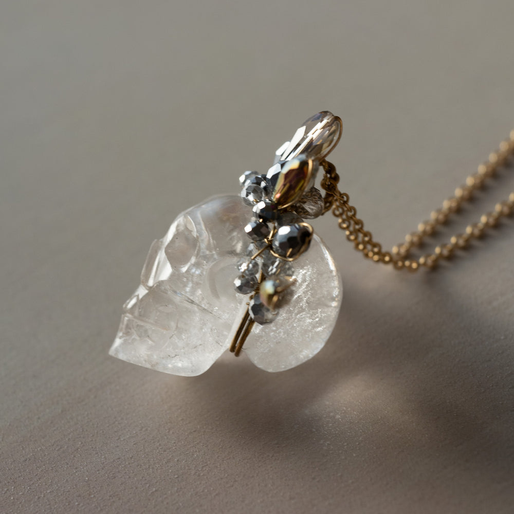 
                      
                        Clear Quartz Frida Skull Necklace
                      
                    