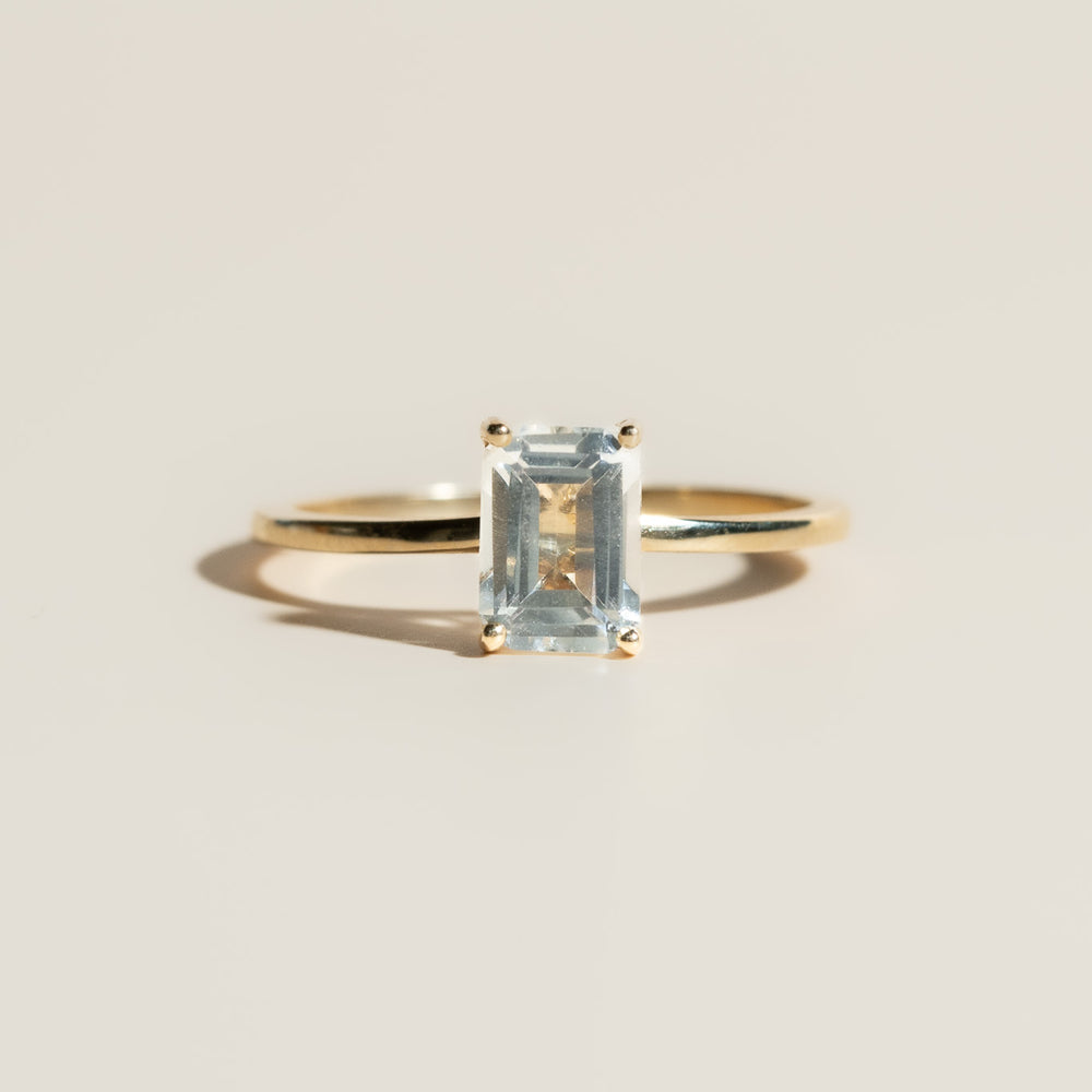 
                      
                        14K Emerald Cut Topaz Ring
                      
                    