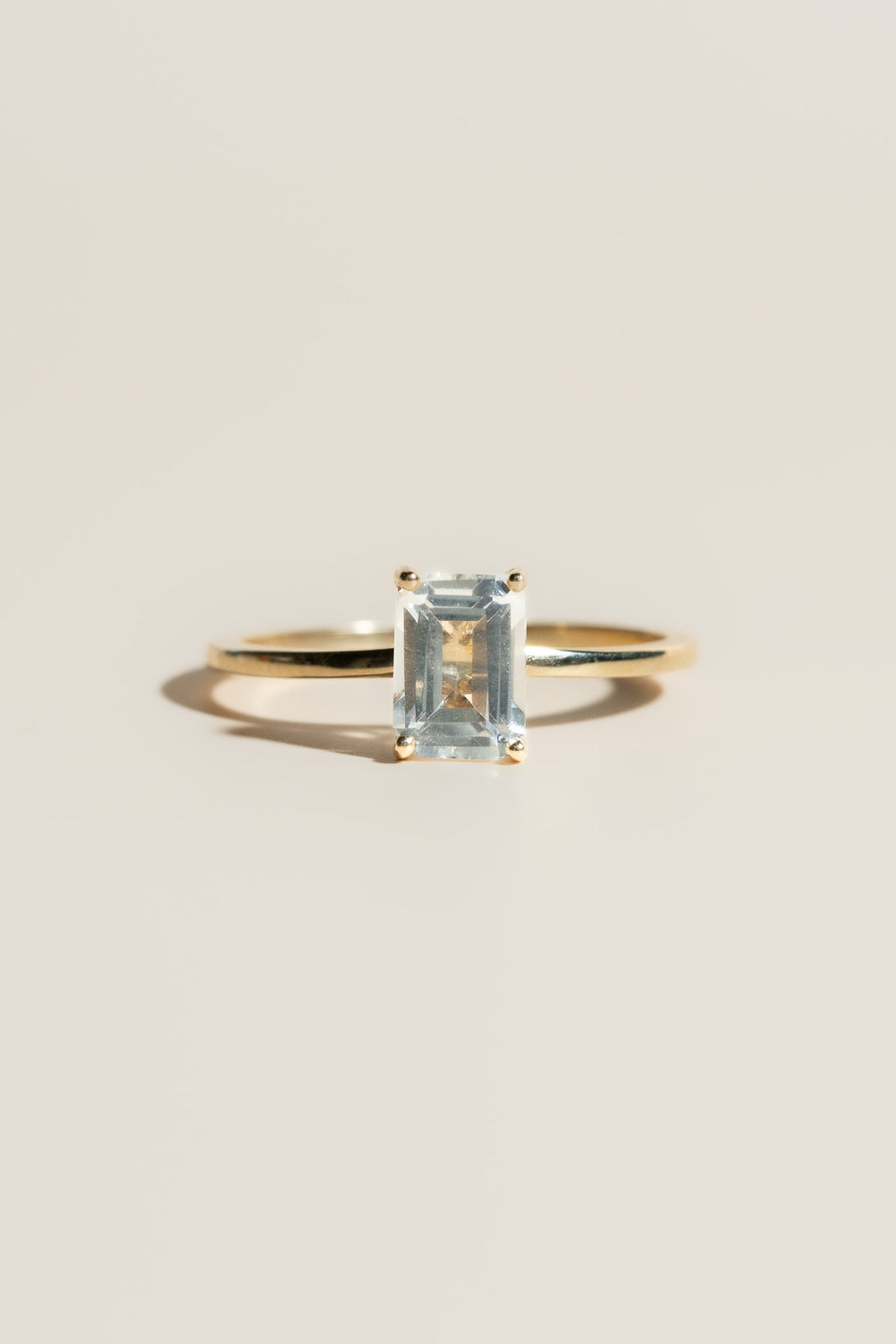 14K Emerald Cut Topaz Ring