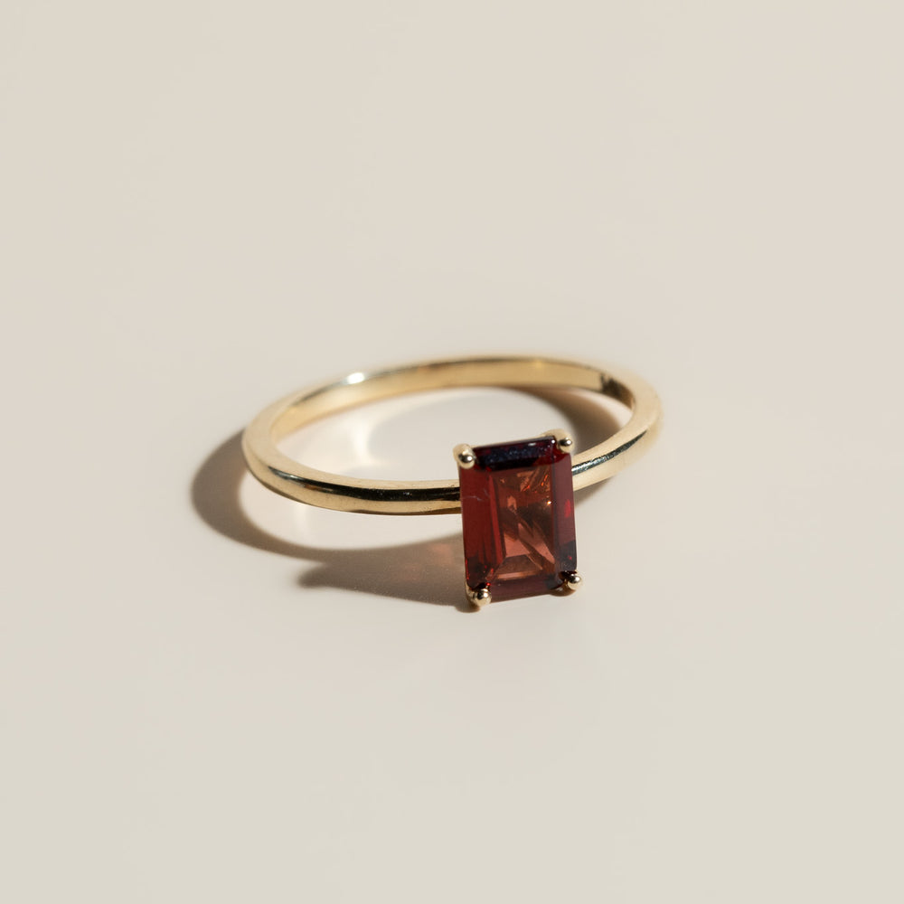 
                      
                        14K Emerald Cut Garnet Ring
                      
                    