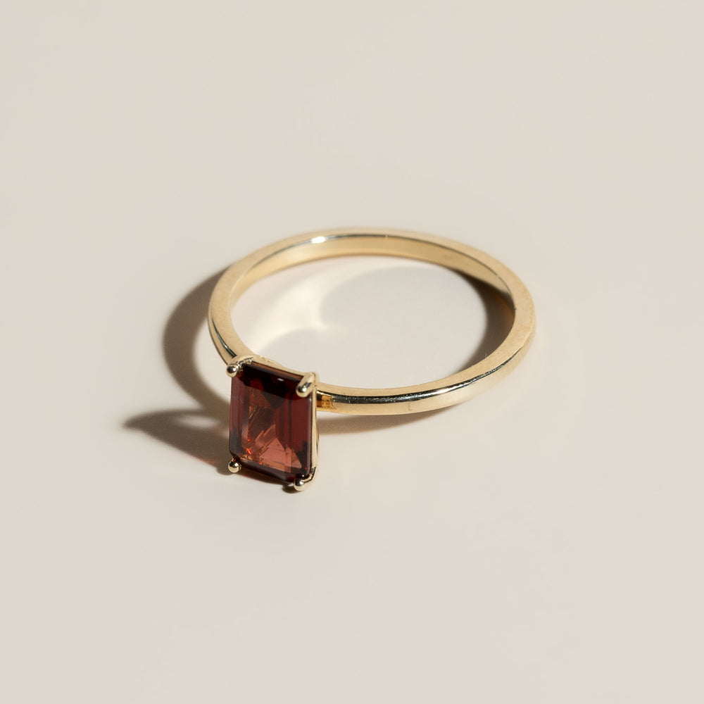 
                      
                        14K Emerald Cut Garnet Ring
                      
                    