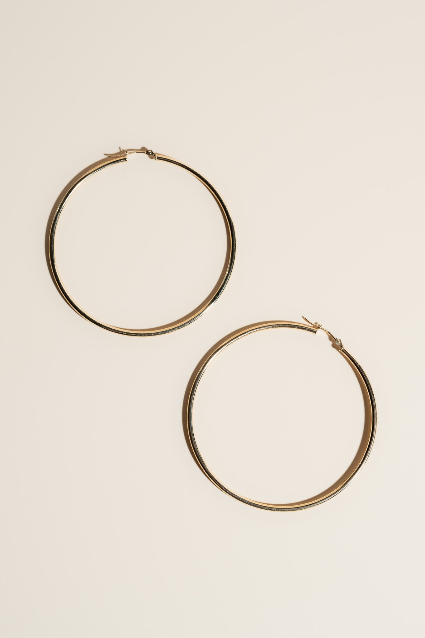 14K Gold Hoops 60mm