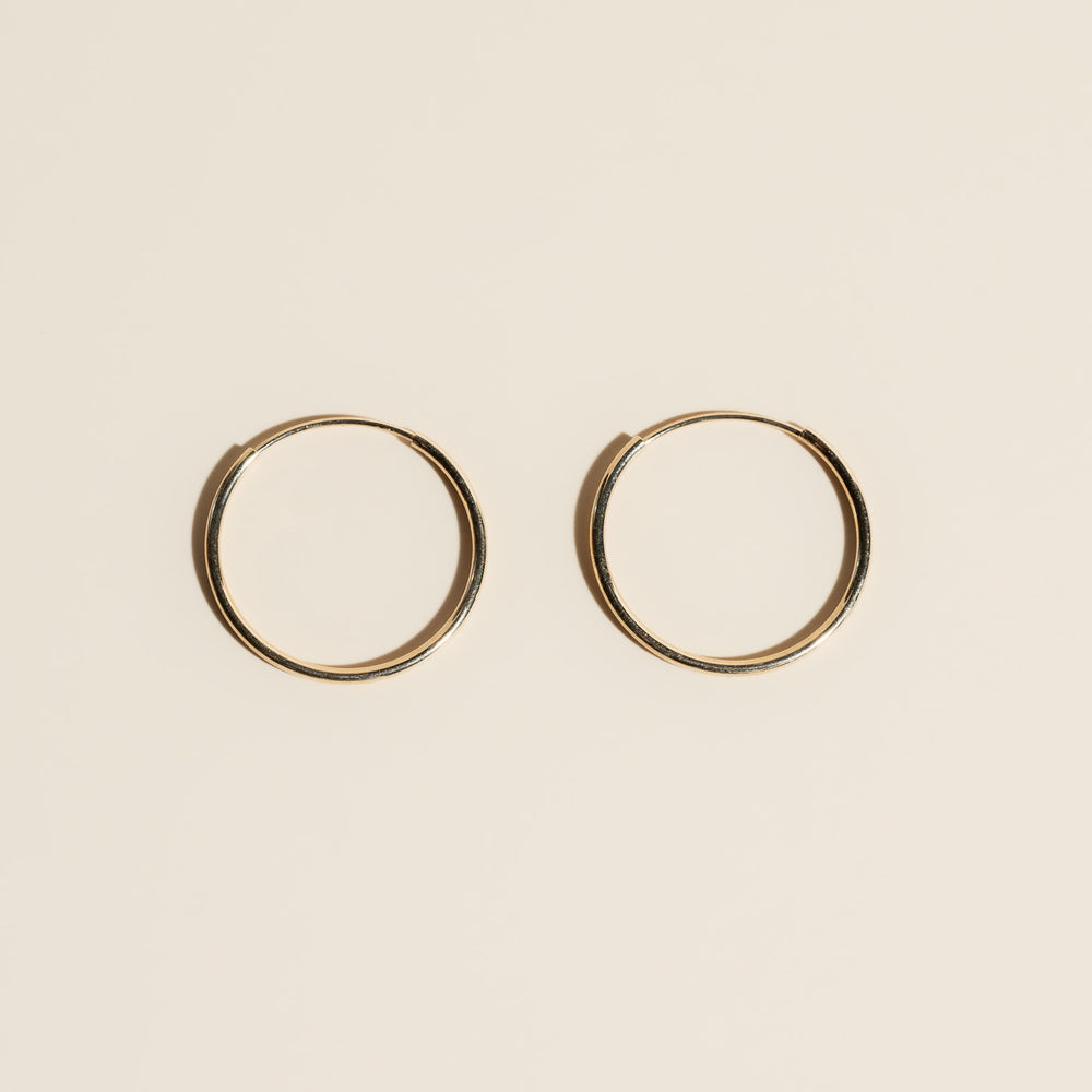 14K Gold Hoops 16mm