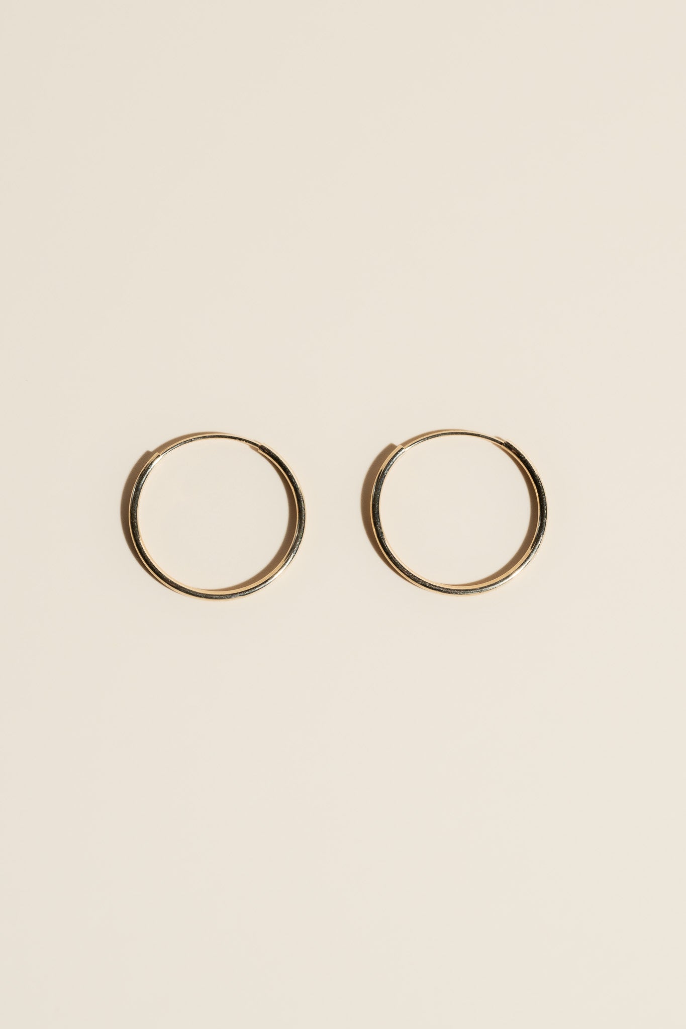 14K Gold Hoops 16mm