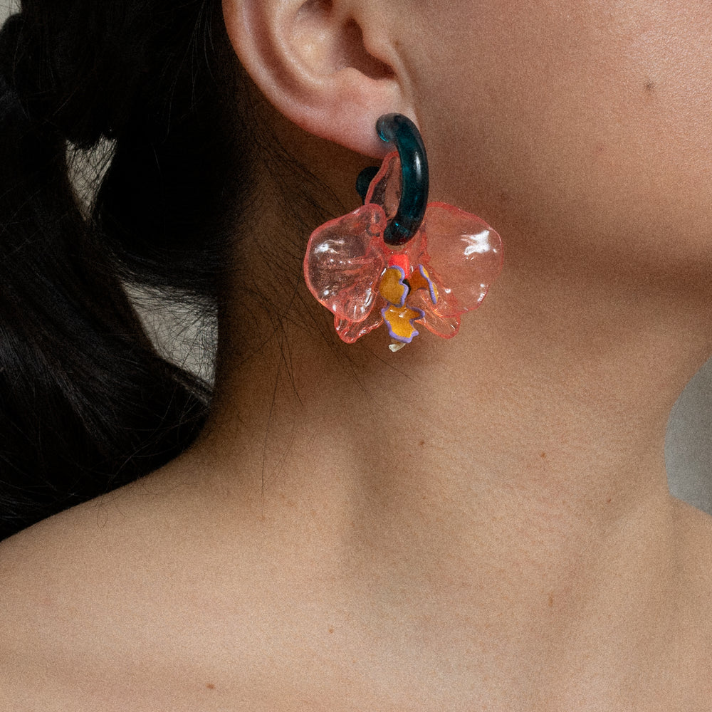 Pink Orchid Drop Earrings