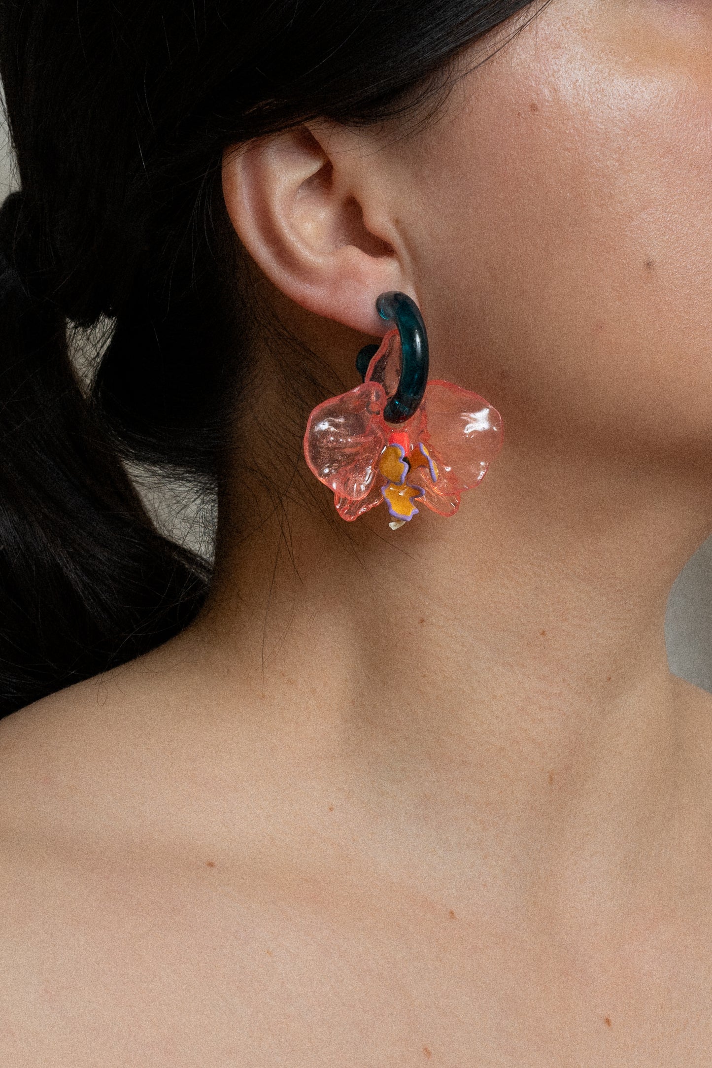 Pink Orchid Drop Earrings