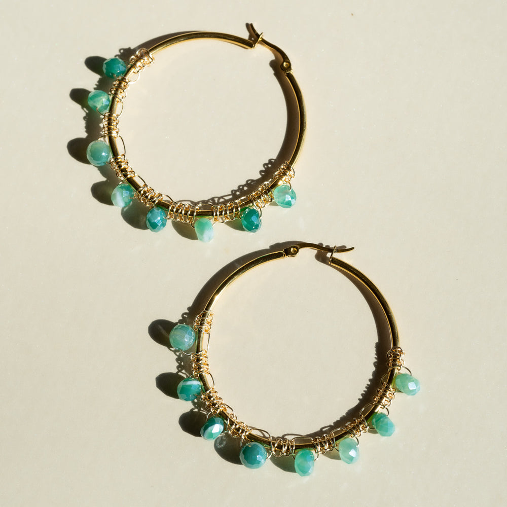 
                      
                        Aqua Hoop Earrings
                      
                    