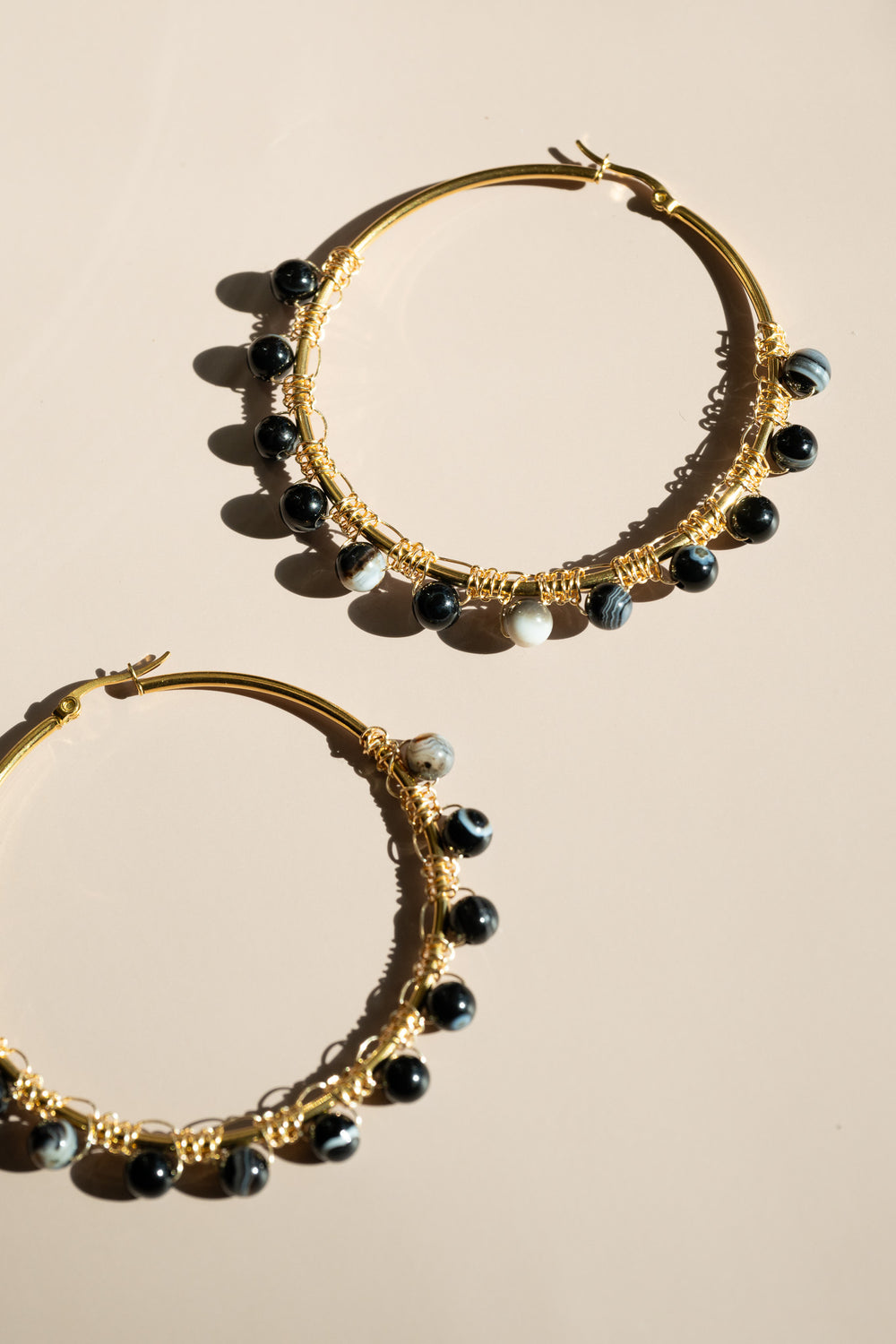 Onyx Hoop Earrings