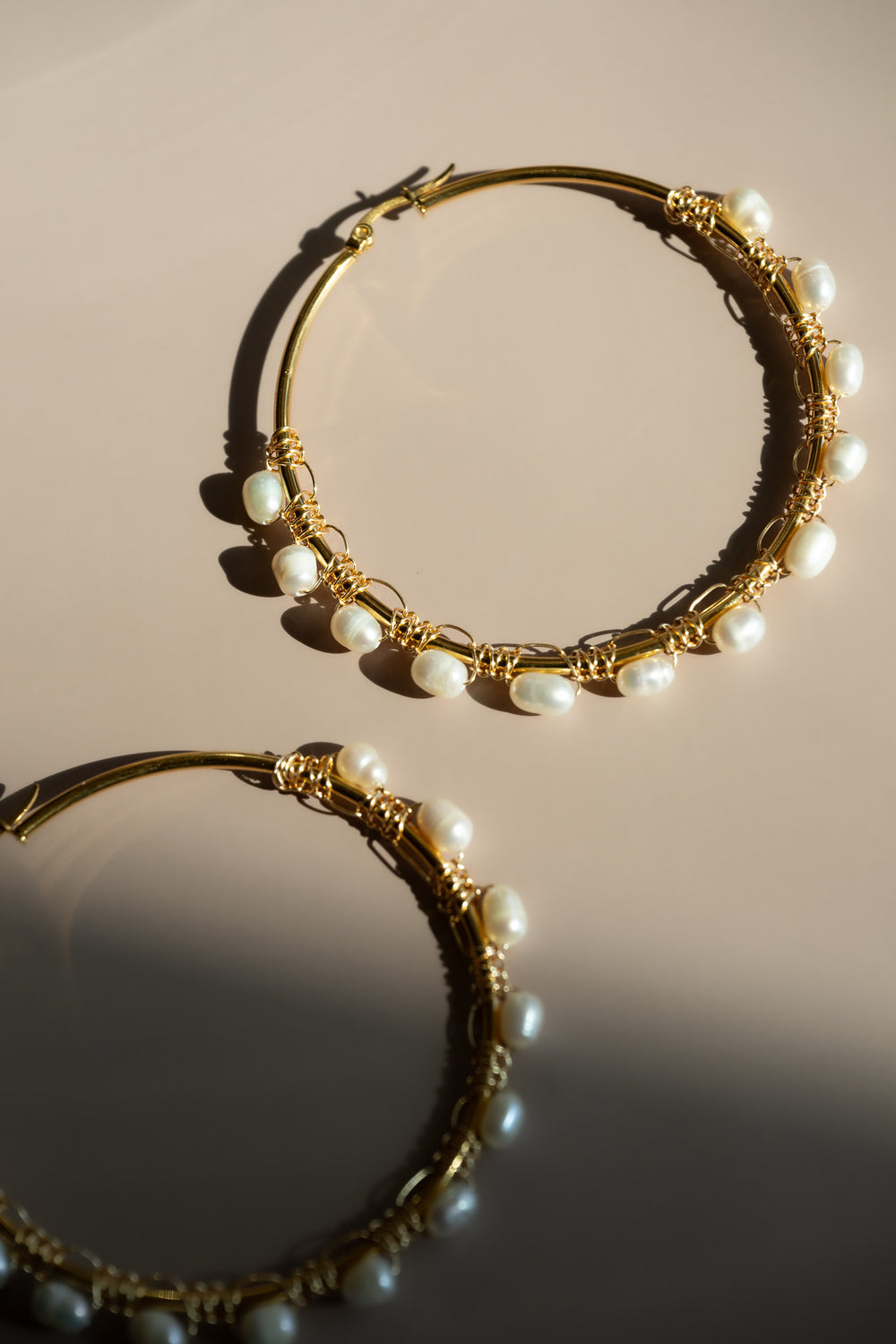 Pearl Hoop Earrings