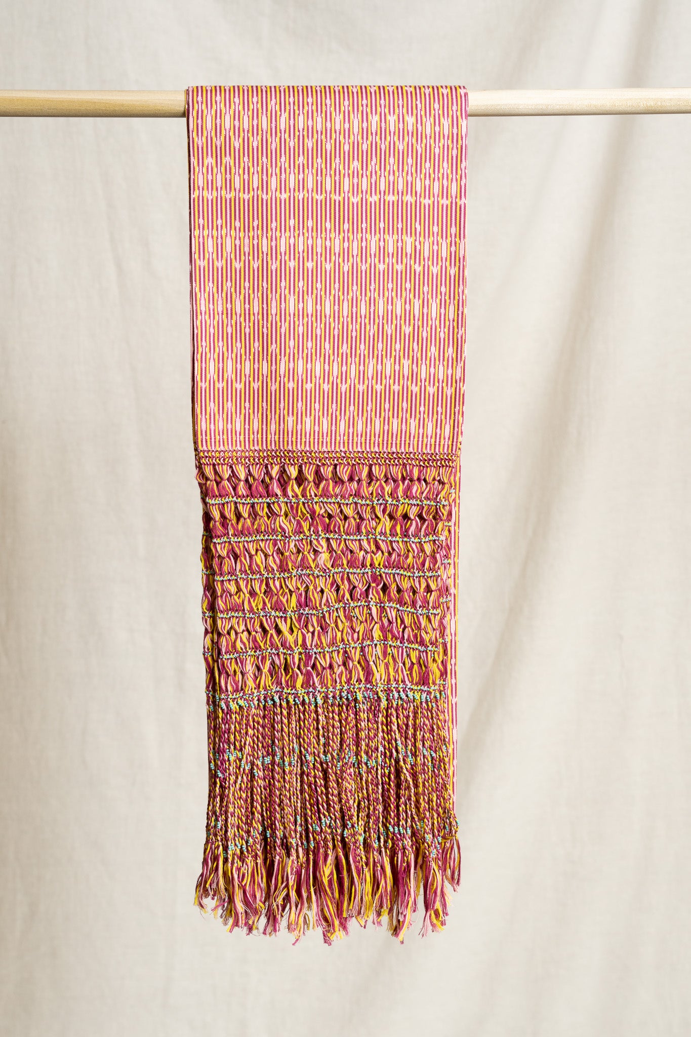 Large Beaded Rebozo - Mandarin