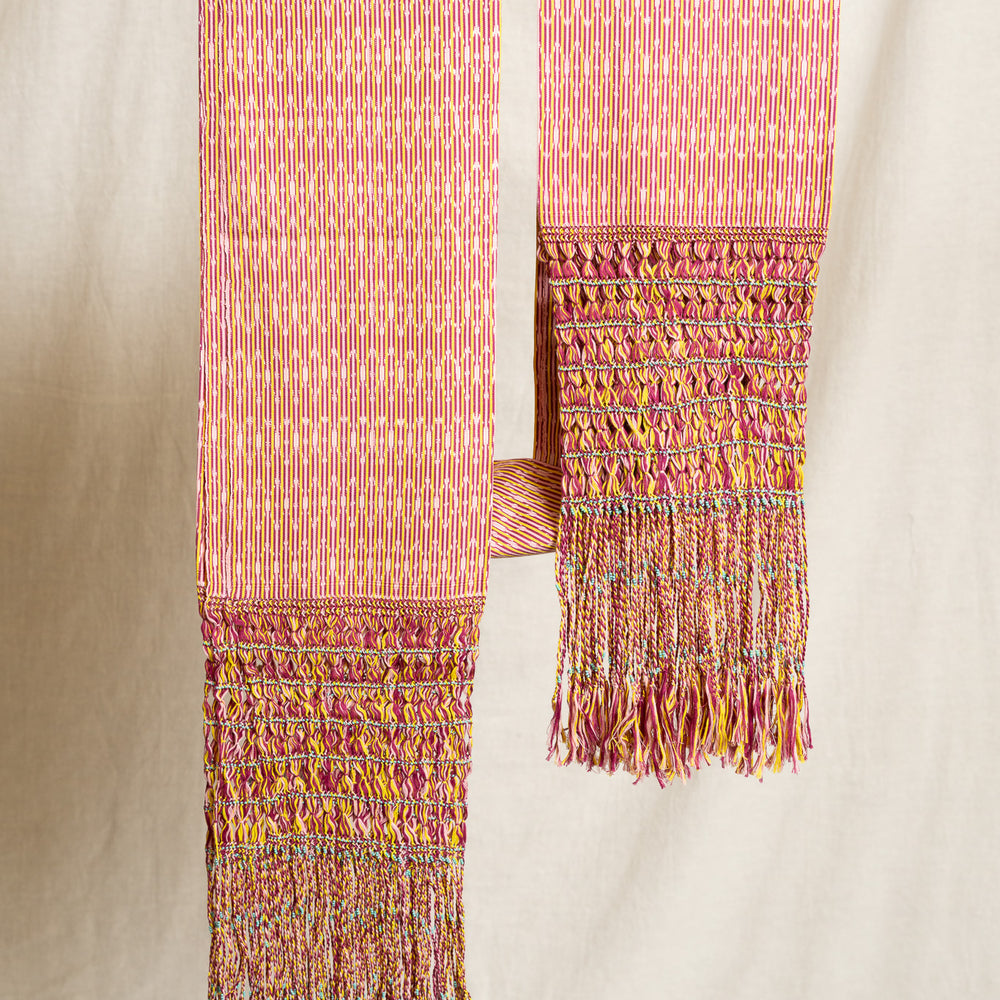 Large Beaded Rebozo - Mandarin