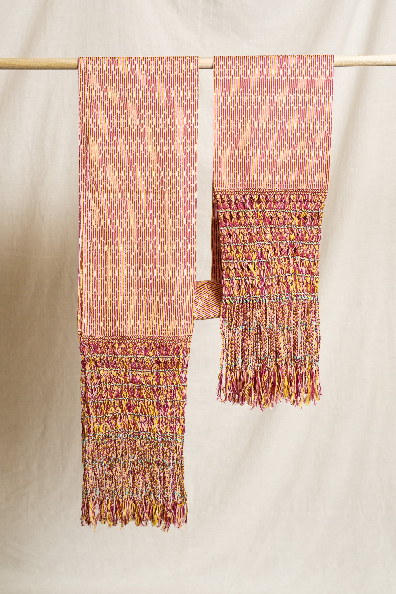 Large Beaded Rebozo - Mandarin