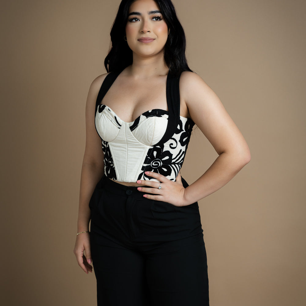 Flores Embroidered Bustier