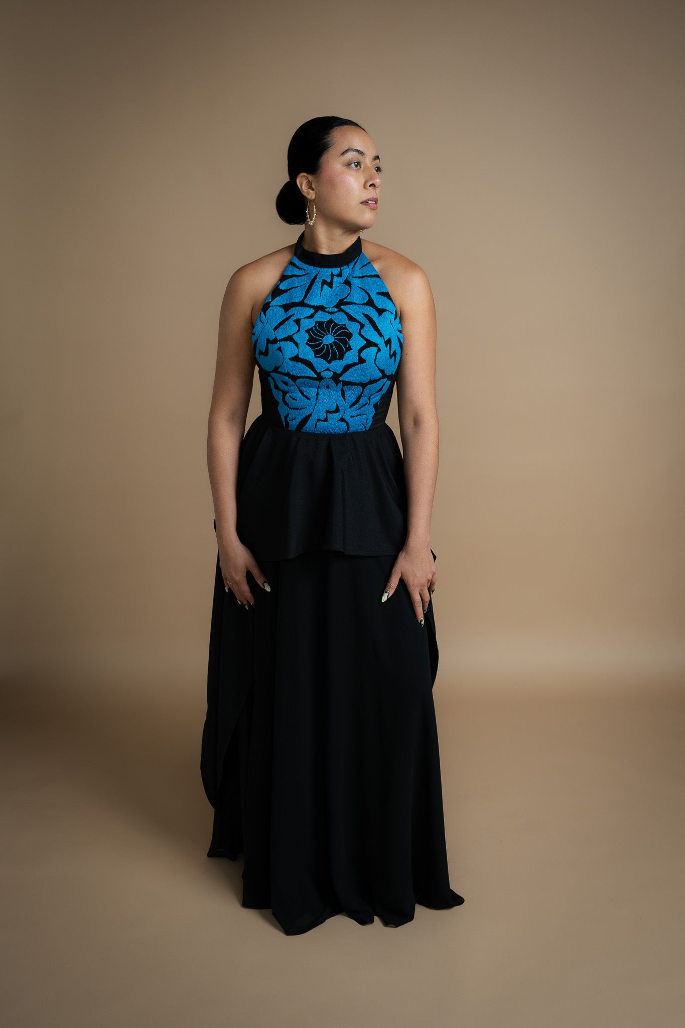 Blue Jalapa Embroidered Dress