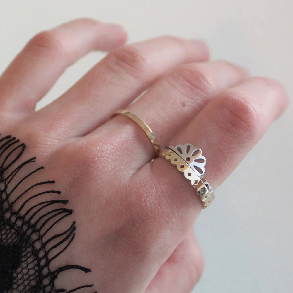 
                      
                        Papel Picado Flower 14K Ring
                      
                    