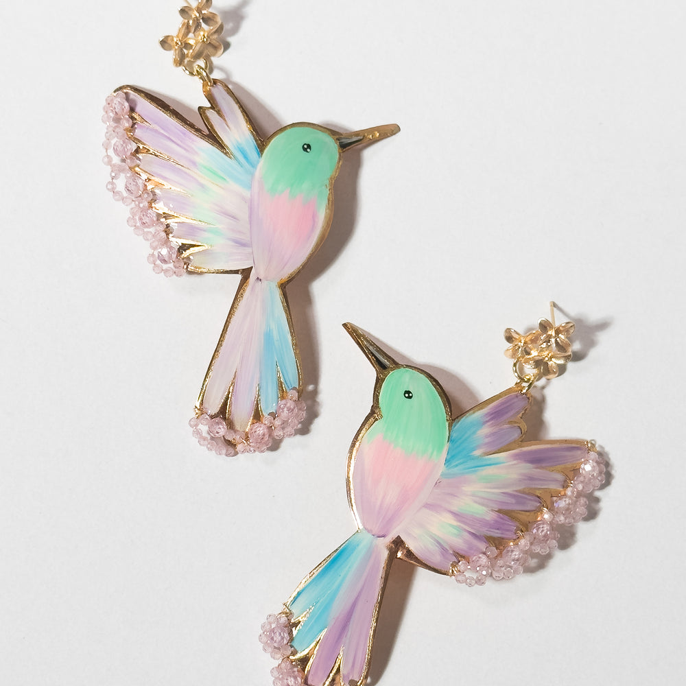 Pastel Colibrí Drop Earrings