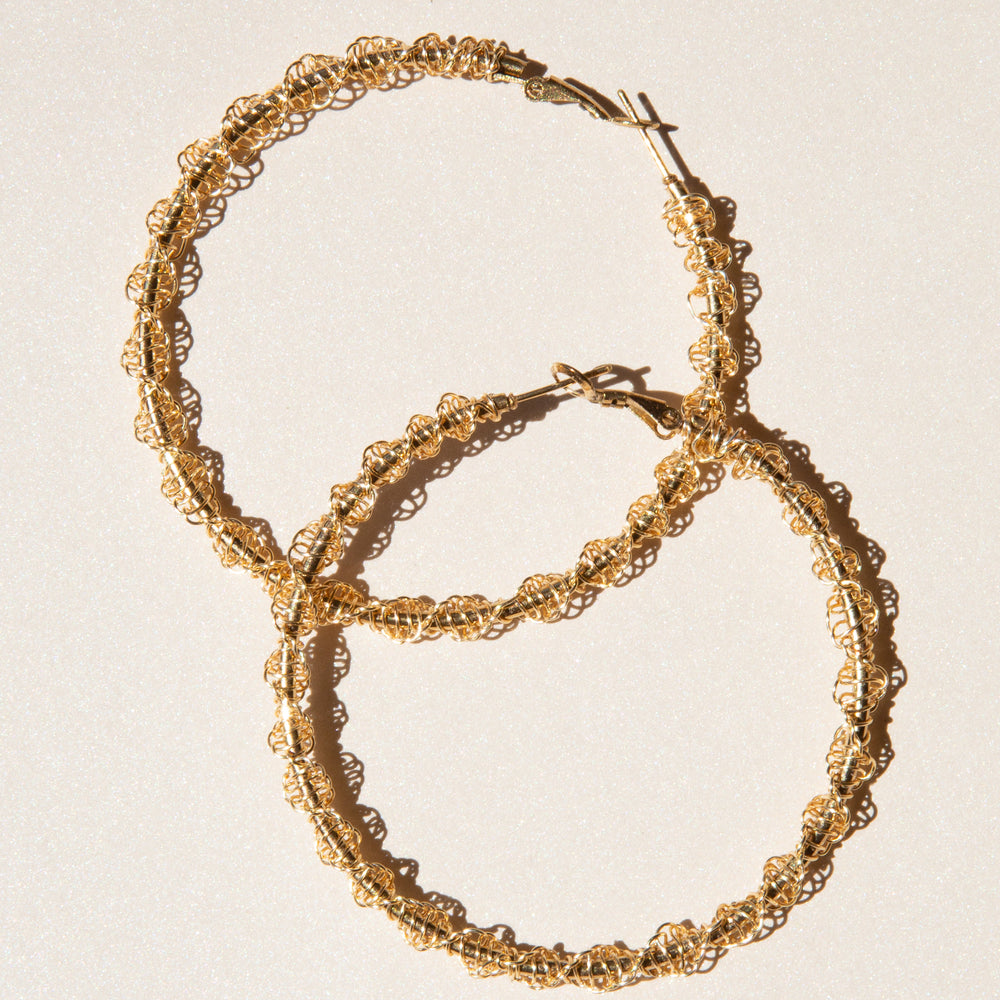 
                      
                        Gold Macramé Hoop Earrings
                      
                    