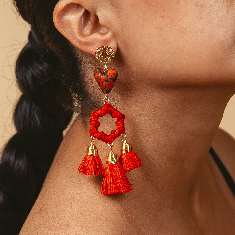 
                      
                        'Rubi' Copal Drop Earrings
                      
                    