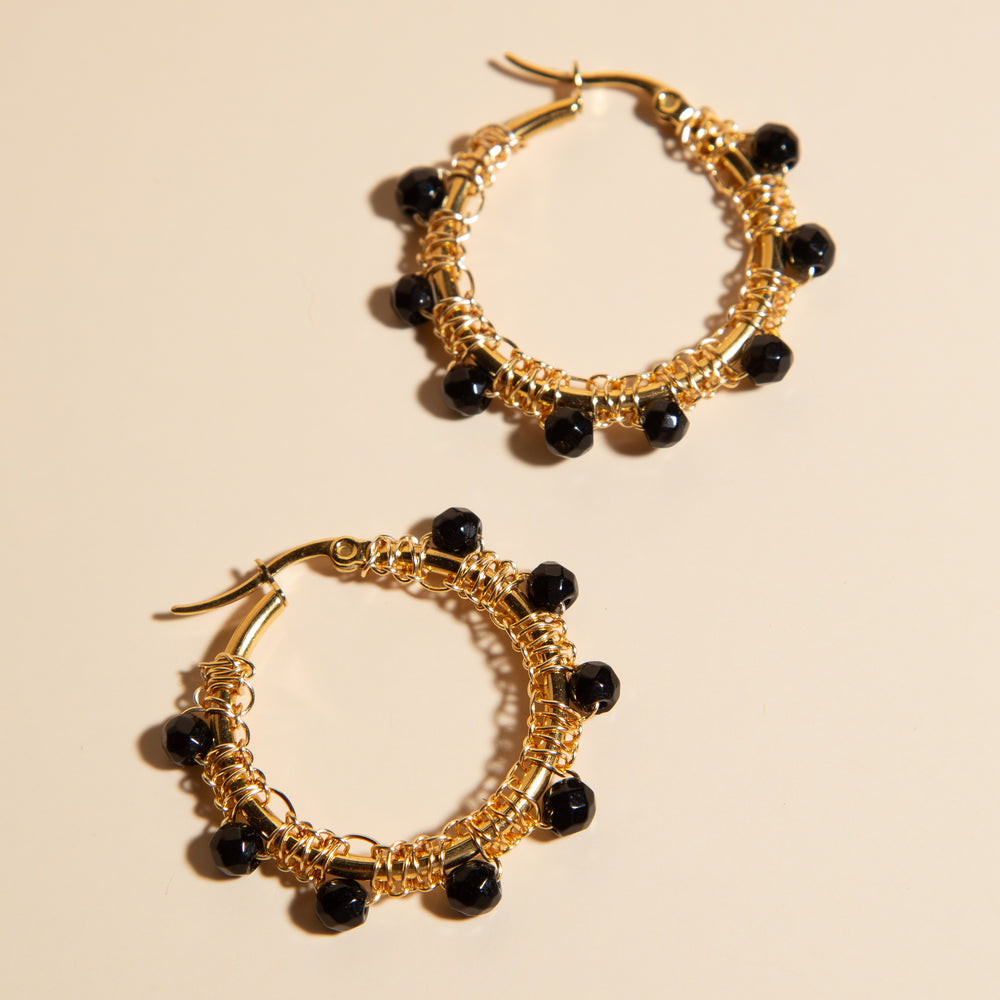 Black Hoop Earrings