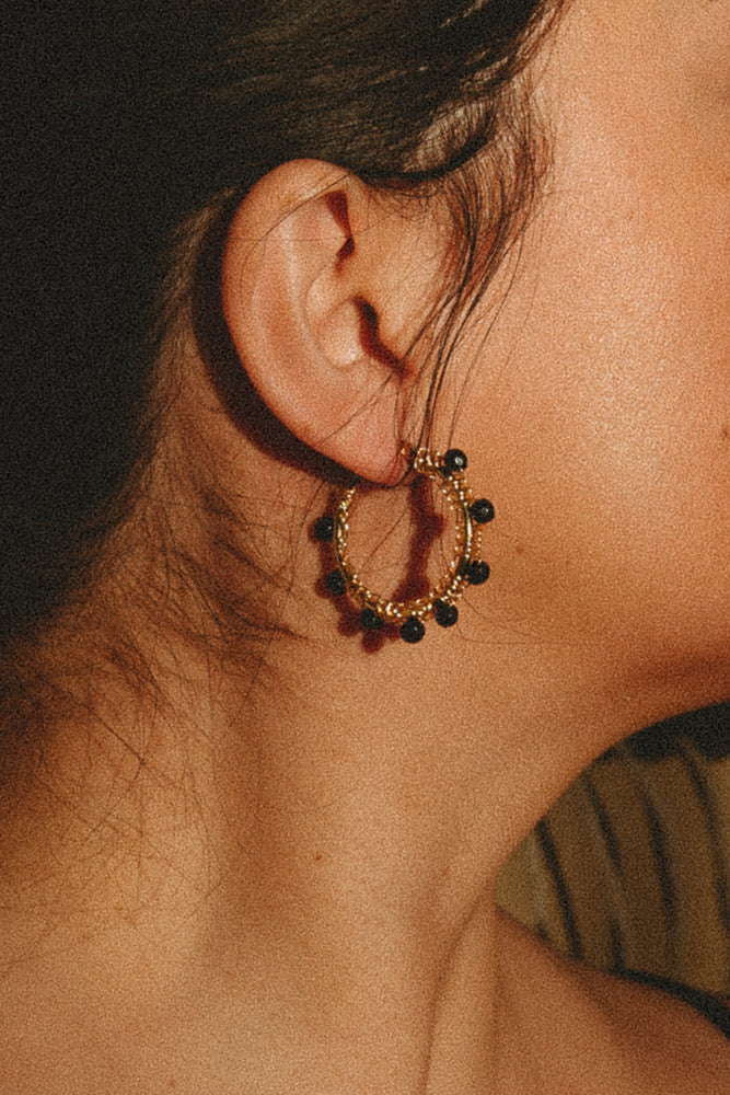 Black Hoop Earrings