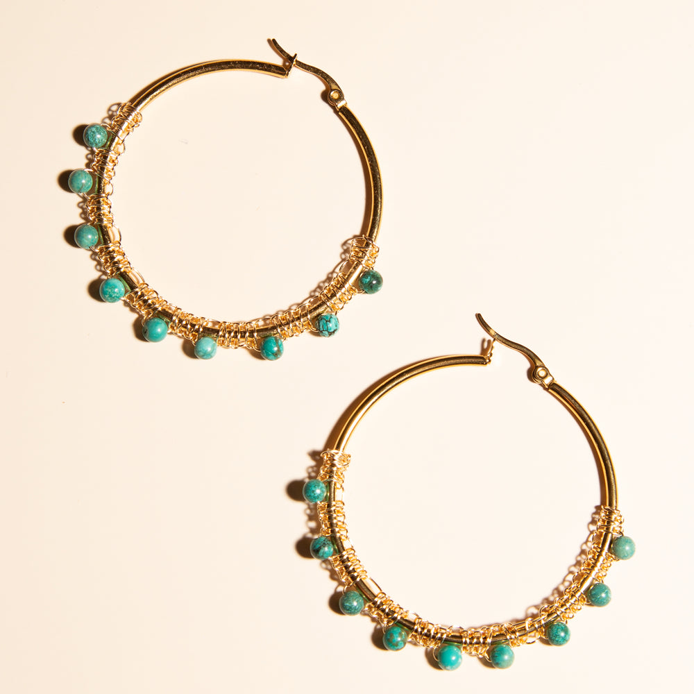 
                      
                        Turquoise Hoop Earrings
                      
                    