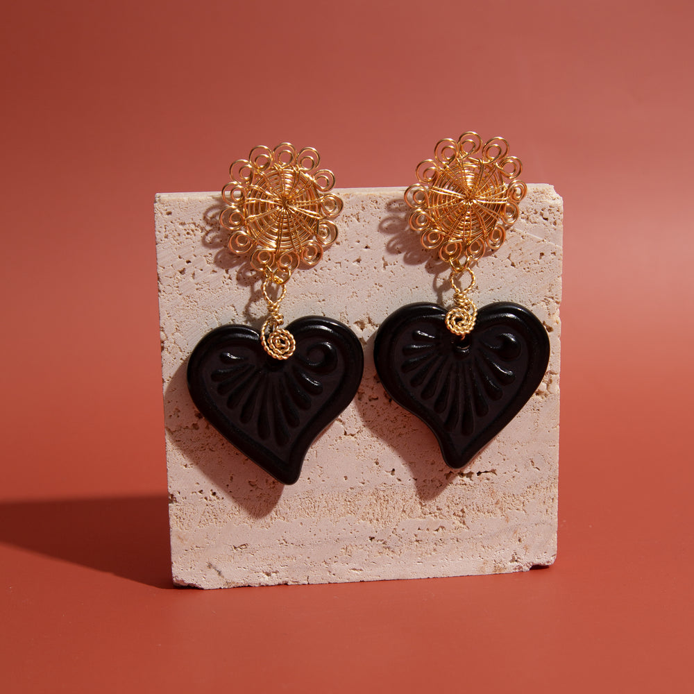 Corazón Talavera Earrings