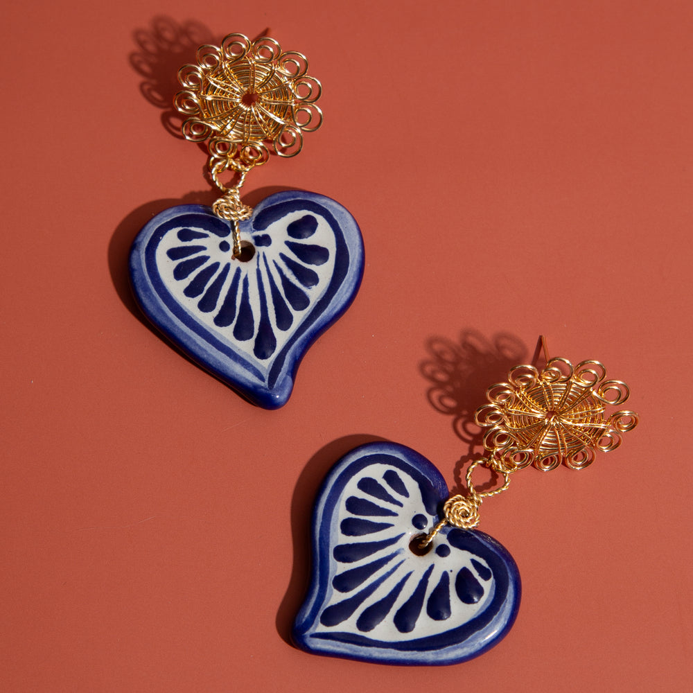 
                      
                        Corazón Talavera Earrings
                      
                    