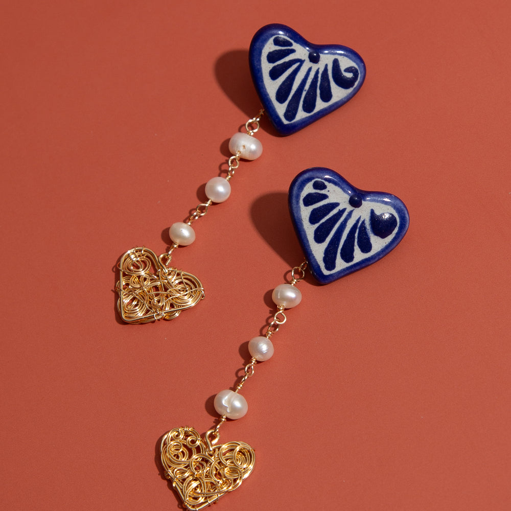 
                      
                        Corazón Talavera Drop Earrings
                      
                    