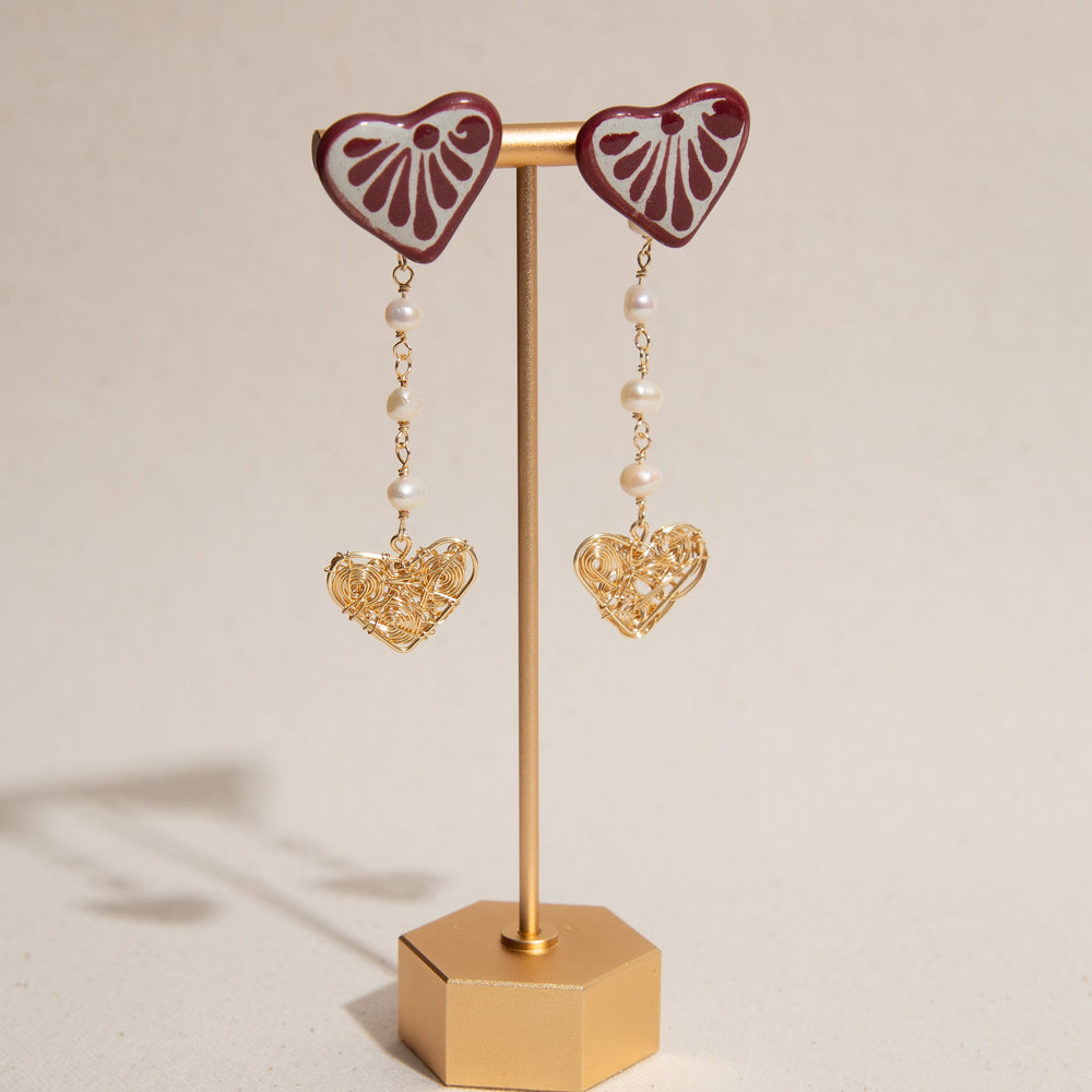 Corazón Talavera Drop Earrings