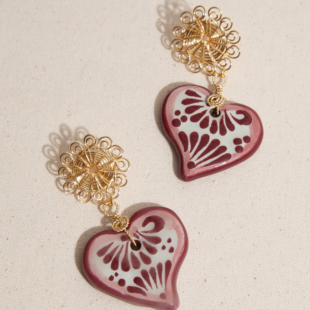 
                      
                        Corazón Talavera Earrings
                      
                    