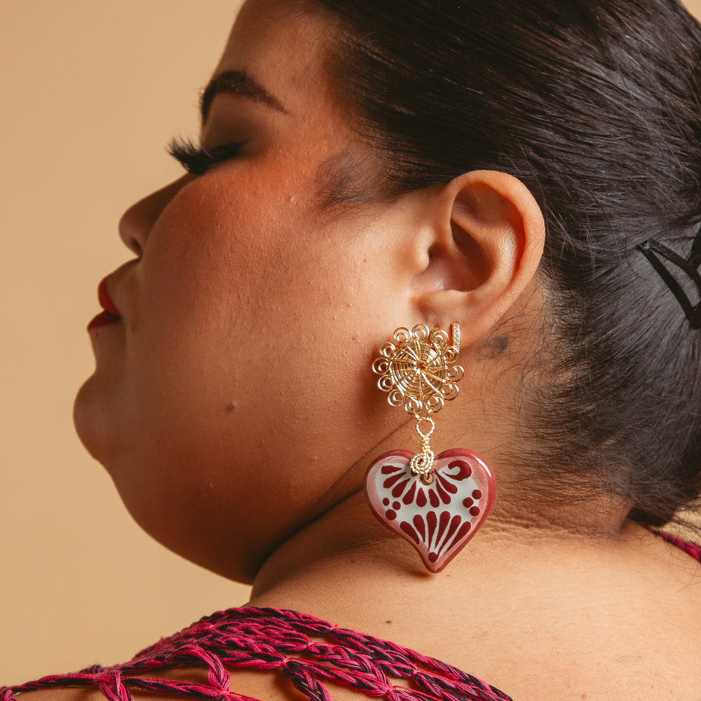 
                      
                        Corazón Talavera Earrings
                      
                    