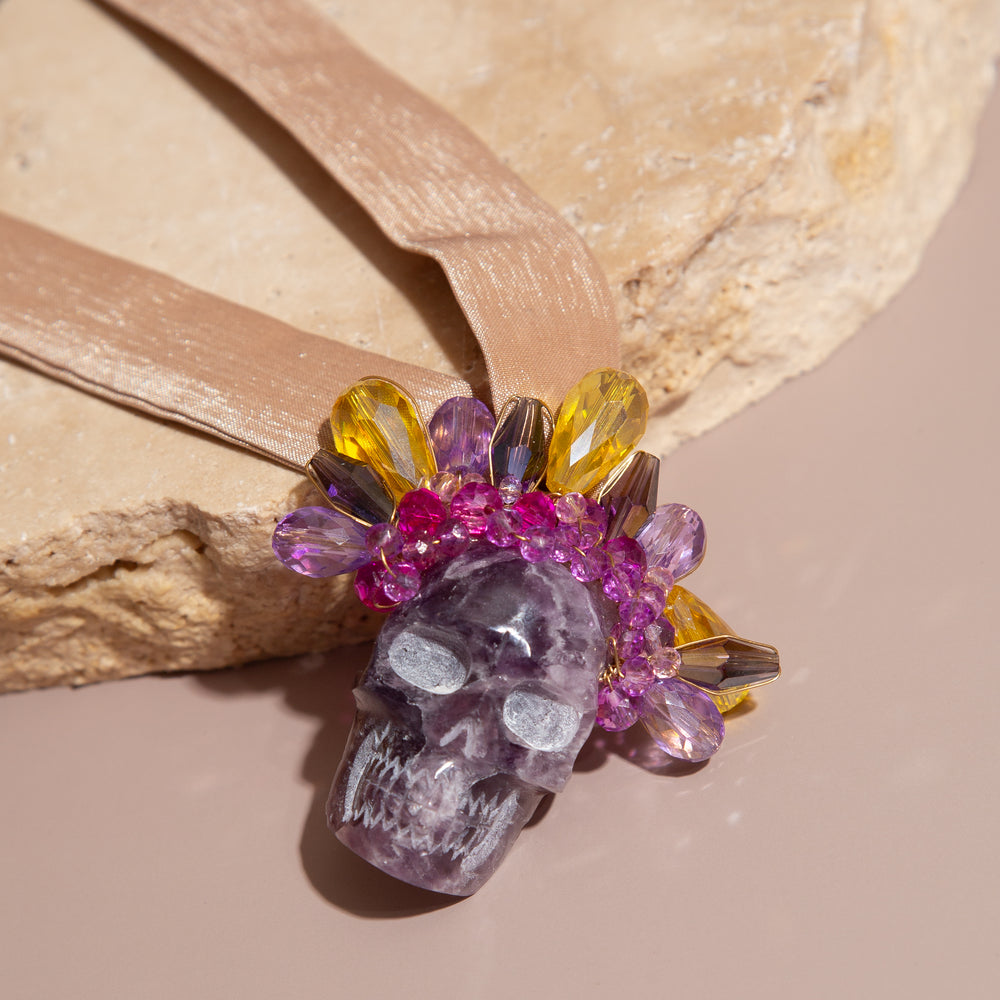 
                      
                        Large Amethyst Skull Necklace
                      
                    