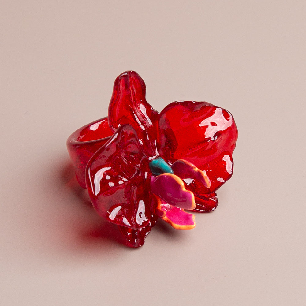 
                      
                        Red Orchid Medium Ring
                      
                    